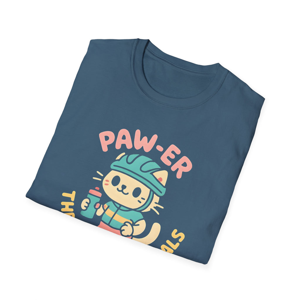 Cycling Cat Illustration T-Shirt