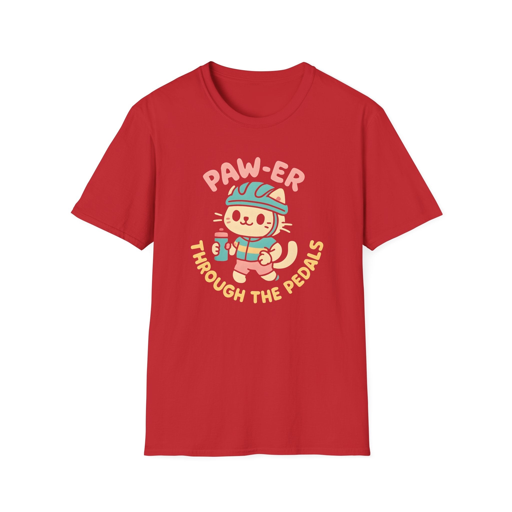 Cycling Cat Illustration T-Shirt