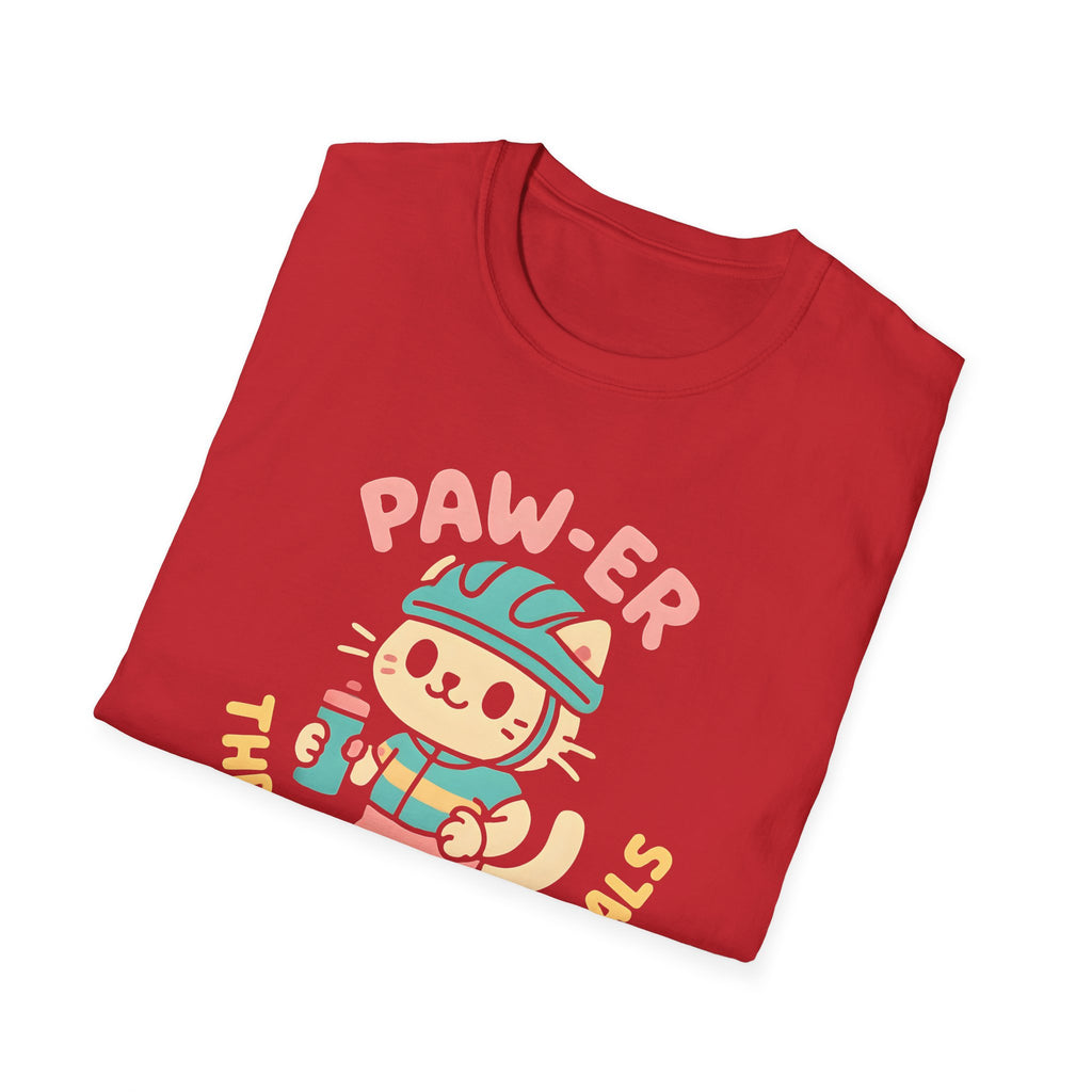 Cycling Cat Illustration T-Shirt